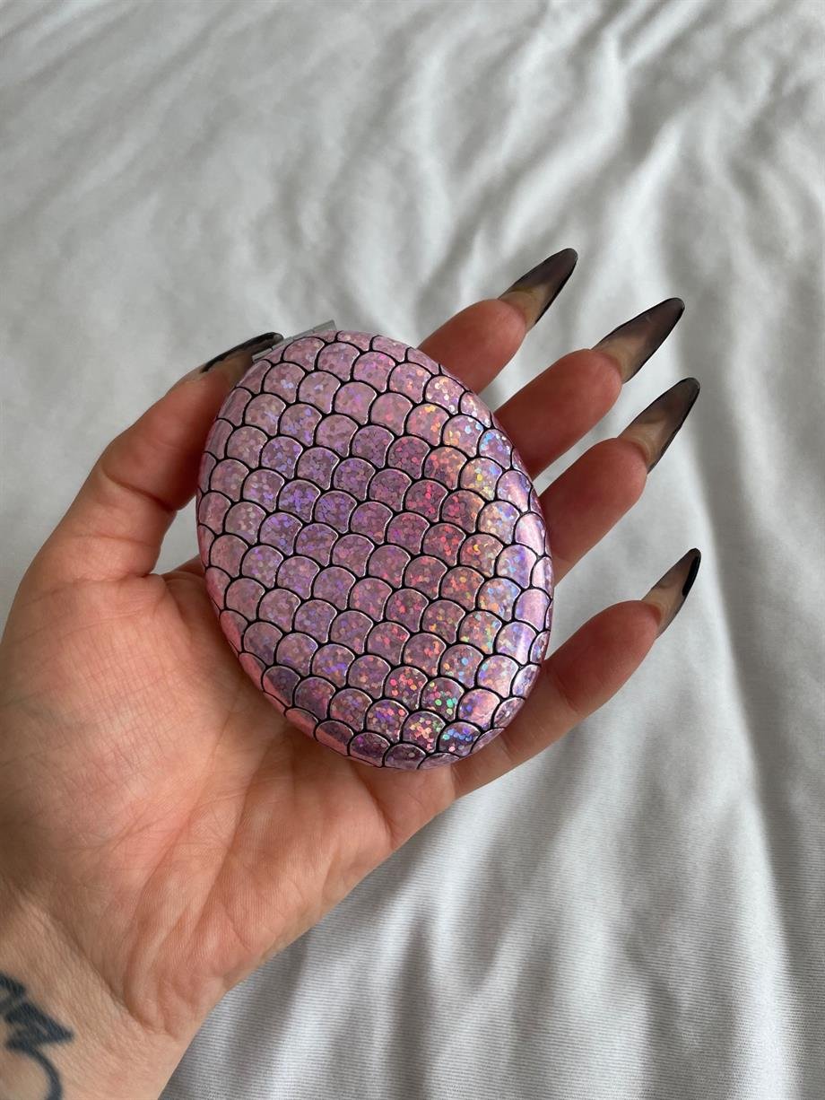 Pembe Hologram Pullu Cep Aynası