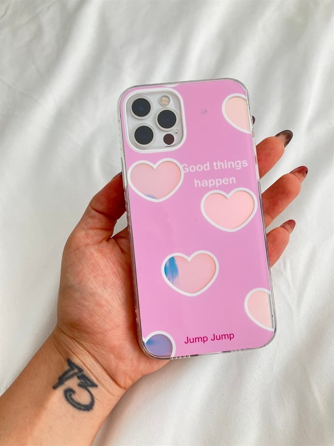 Pembe Kalp Aynalı Iphone Kılıf