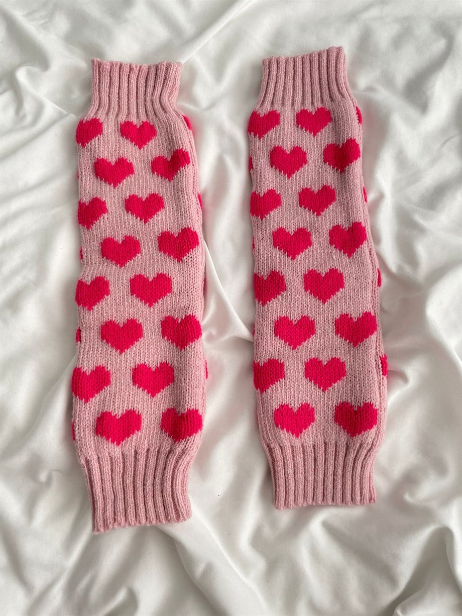 Pembe Kalpli Triko Tozluk / Kolluk