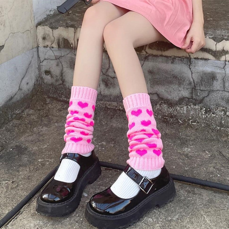 Pembe Kalpli Triko Tozluk / Kolluk