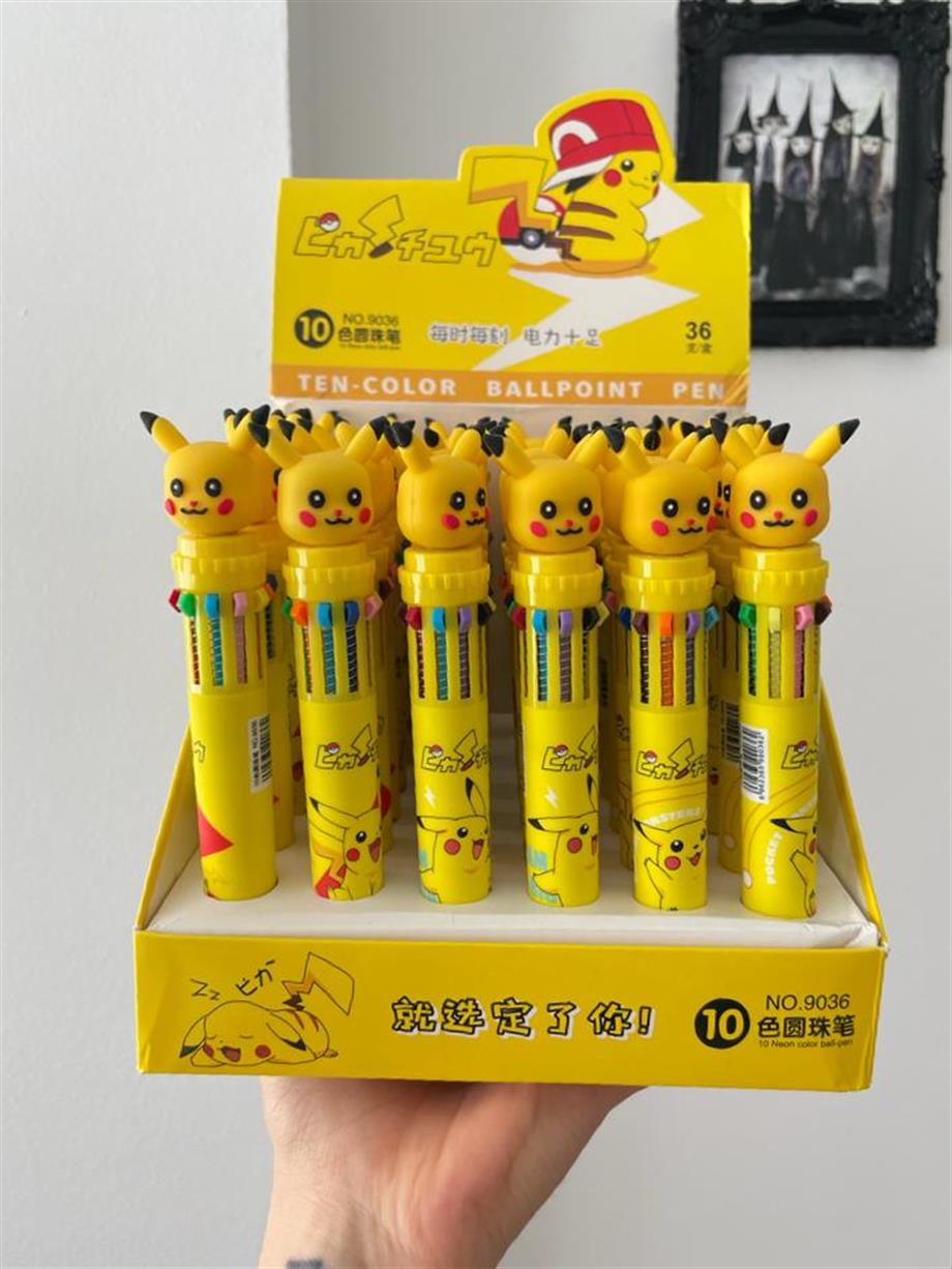 Pikachu 10 Renk Tükenmez Kalem