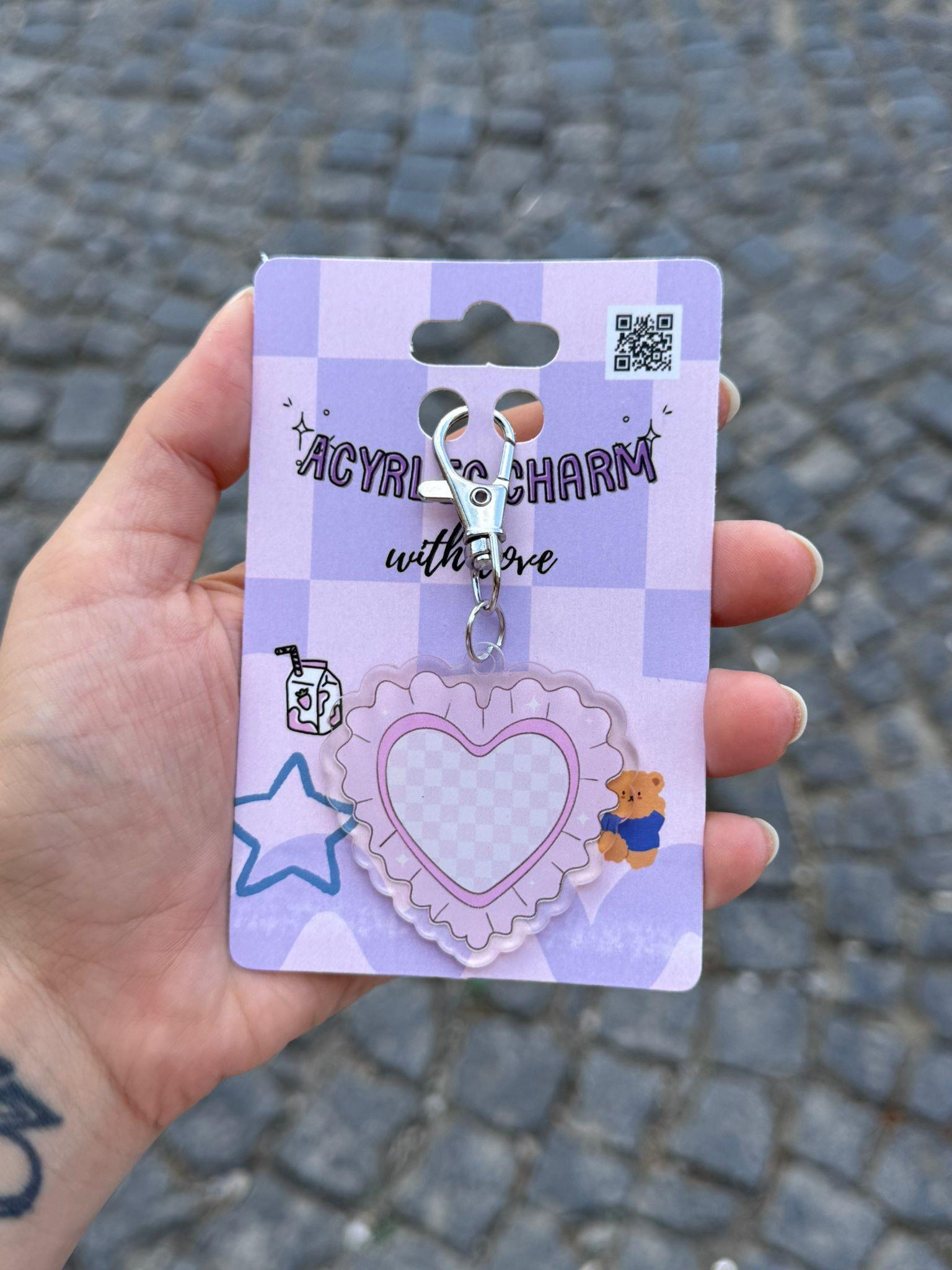 Pink Heart Akrilik Charm