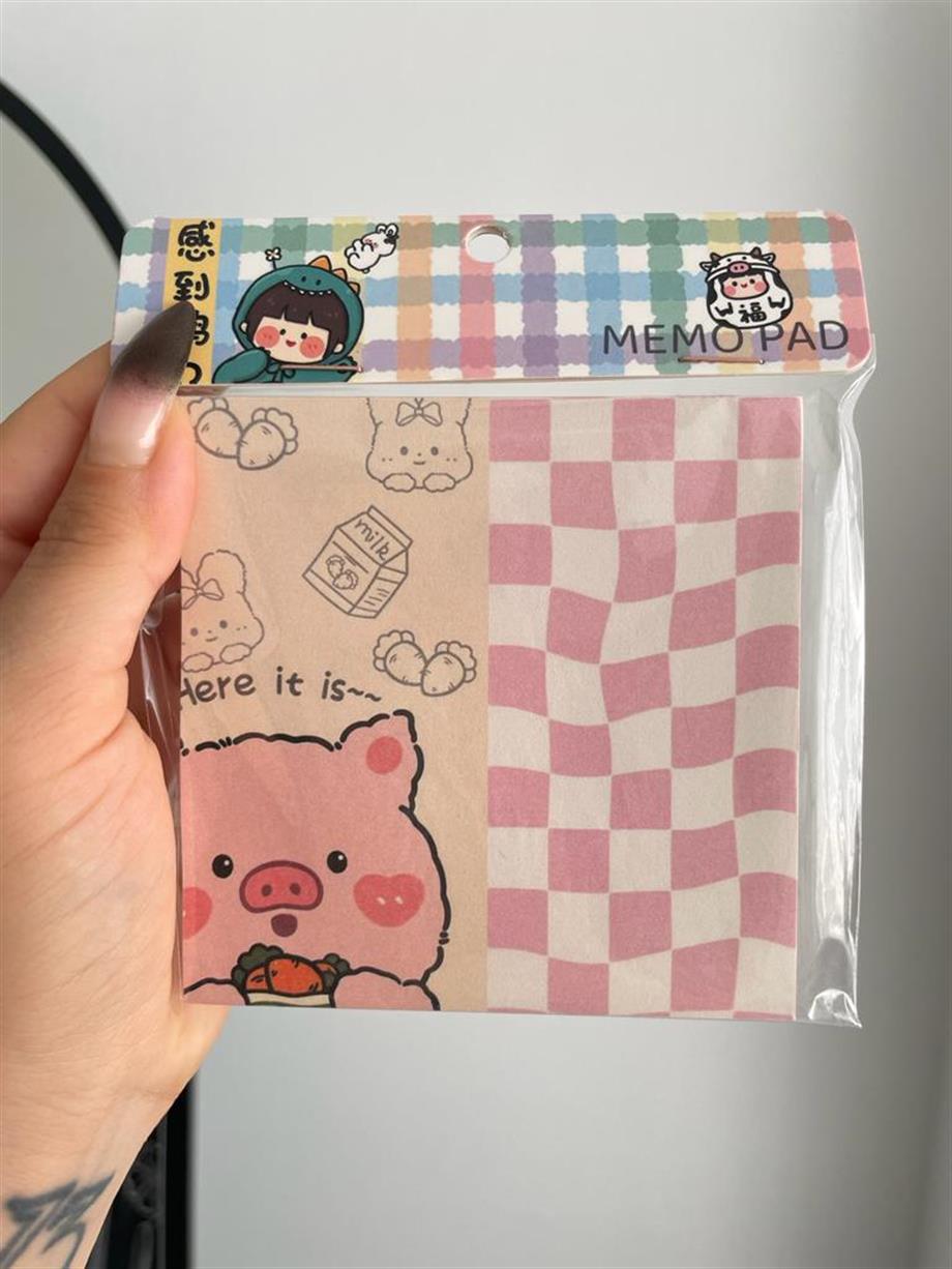 Pink Pig Memo Pad Kare Not Defteri