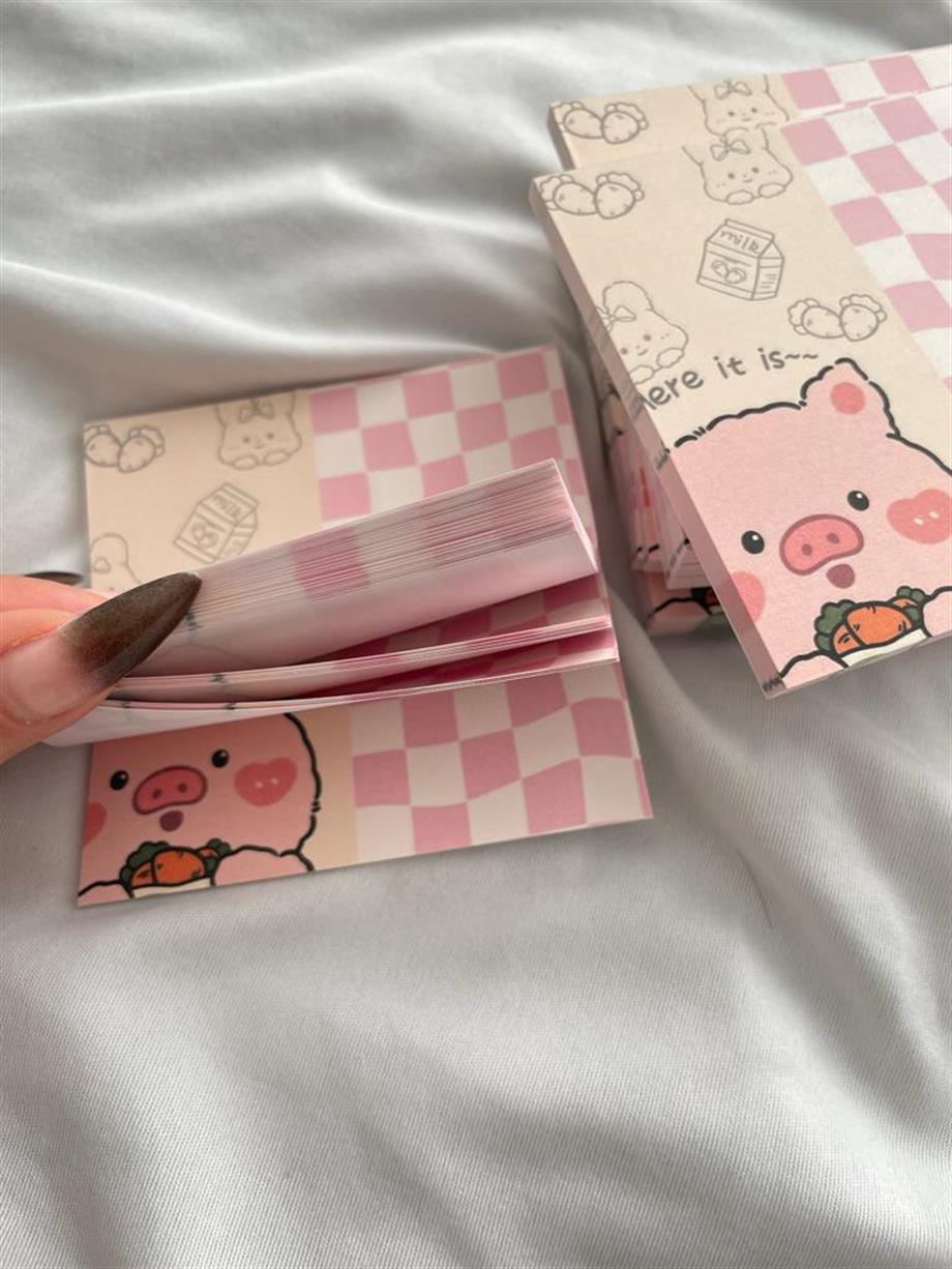 Pink Pig Memo Pad Kare Not Defteri