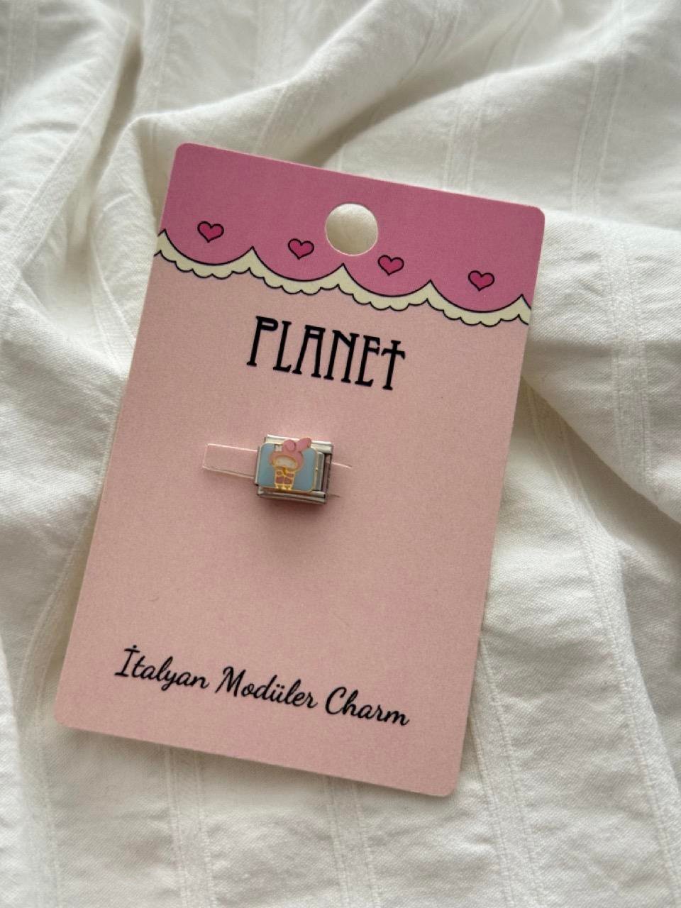 Pink Rabbit Kartlı İtalyan Charm