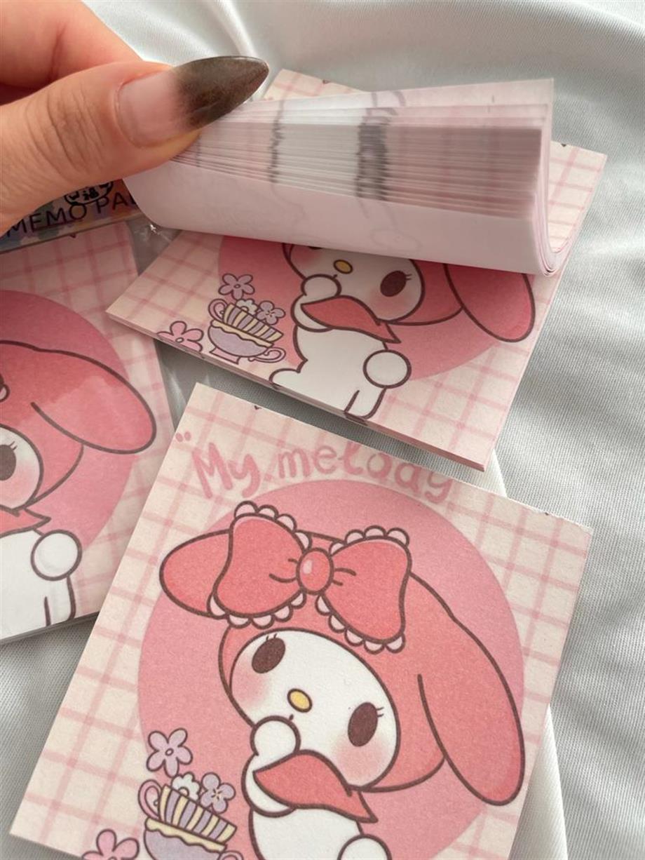 Pink Rabbit Memo Pad Kare Not Defteri