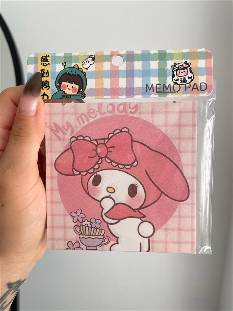Pink Rabbit Memo Pad Kare Not Defteri