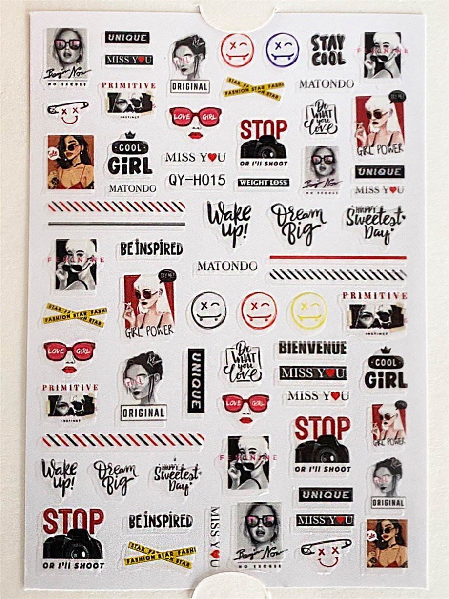 Pop Art Figürlü Makyaj ve Tırnak Sticker Seti