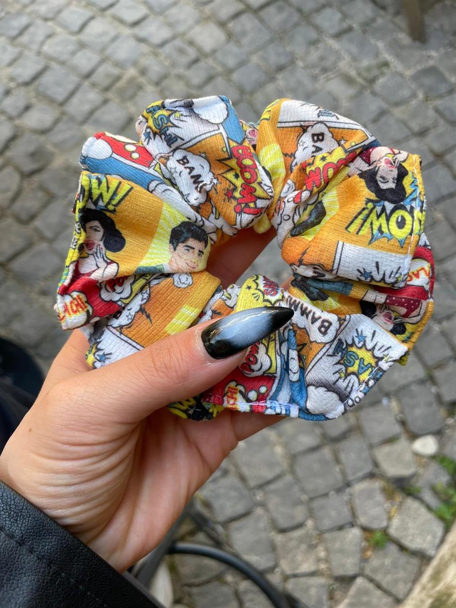 Pop Art Scrunchie Lastik Toka