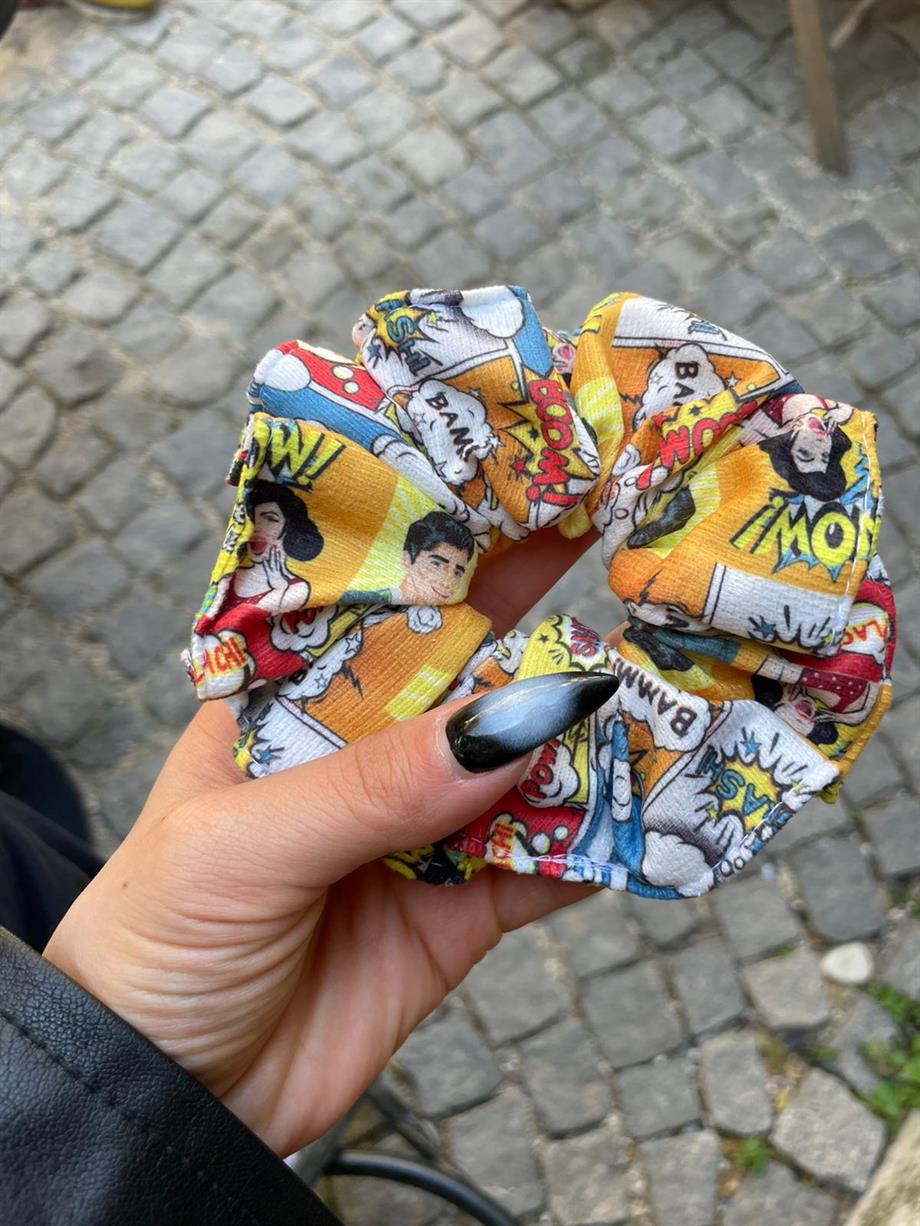 Pop Art Scrunchie Lastik Toka