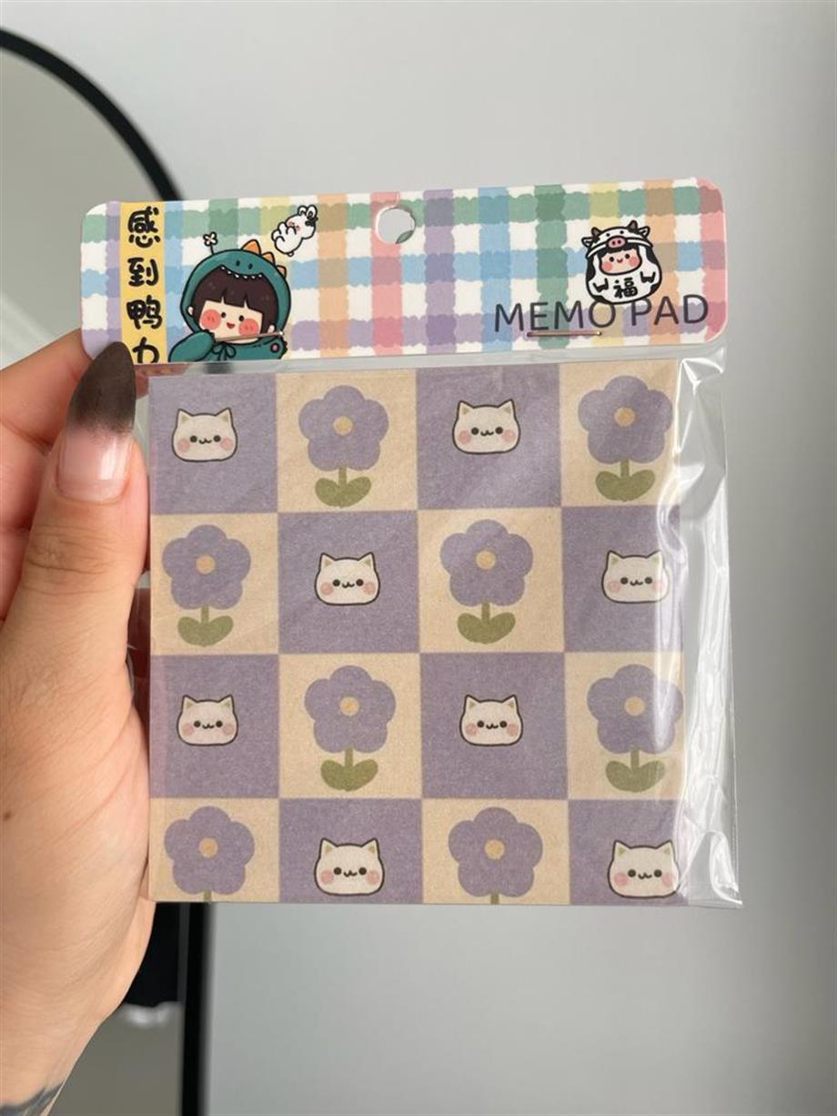 Purple Cat Memo Pad Kare Not Defteri
