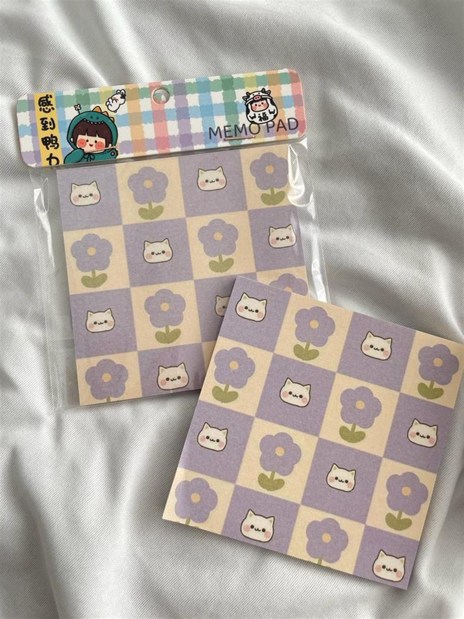 Purple Cat Memo Pad Kare Not Defteri