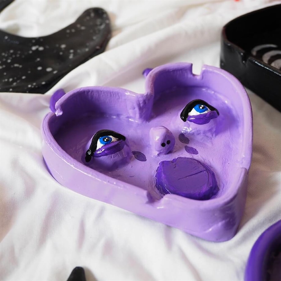 Purple Heart Devil Küllük - Takı Tabağı I Handmade