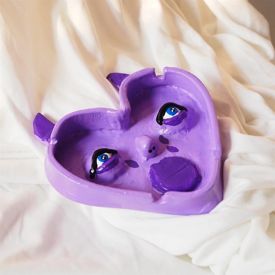 Purple Heart Devil Küllük - Takı Tabağı I Handmade
