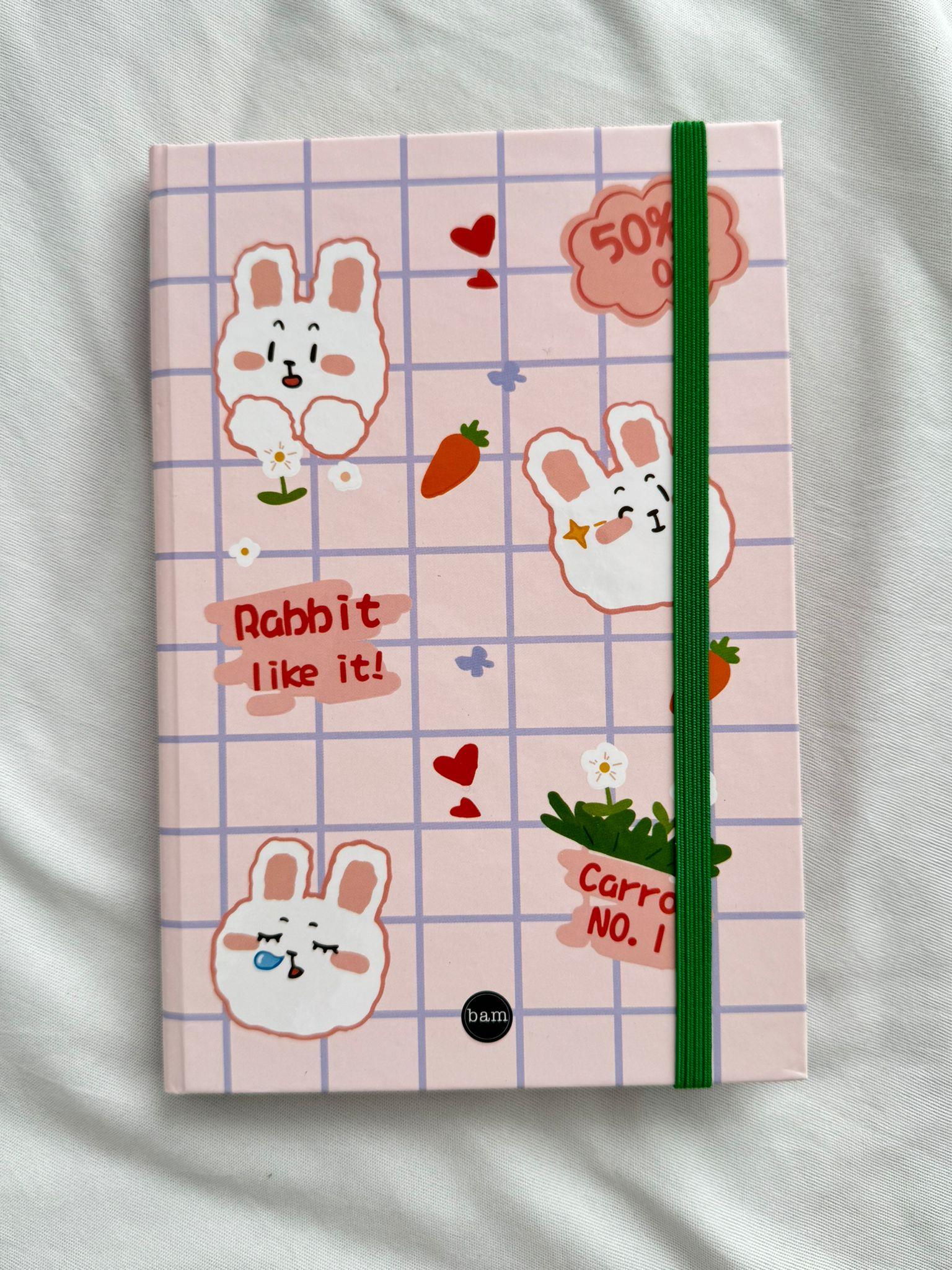 Rabbit Like It Lastikli Sert Kapak Defter