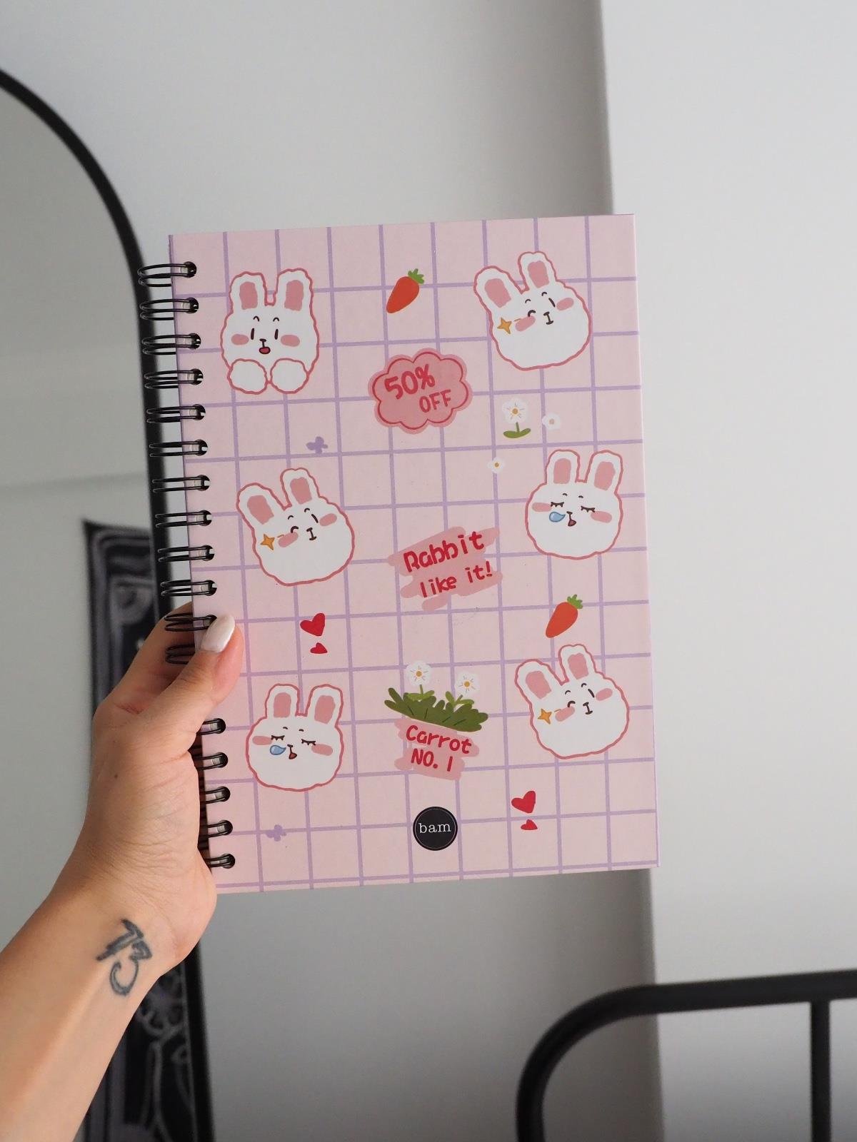 Rabbit Like It Tasarımlı Spiralli Defter