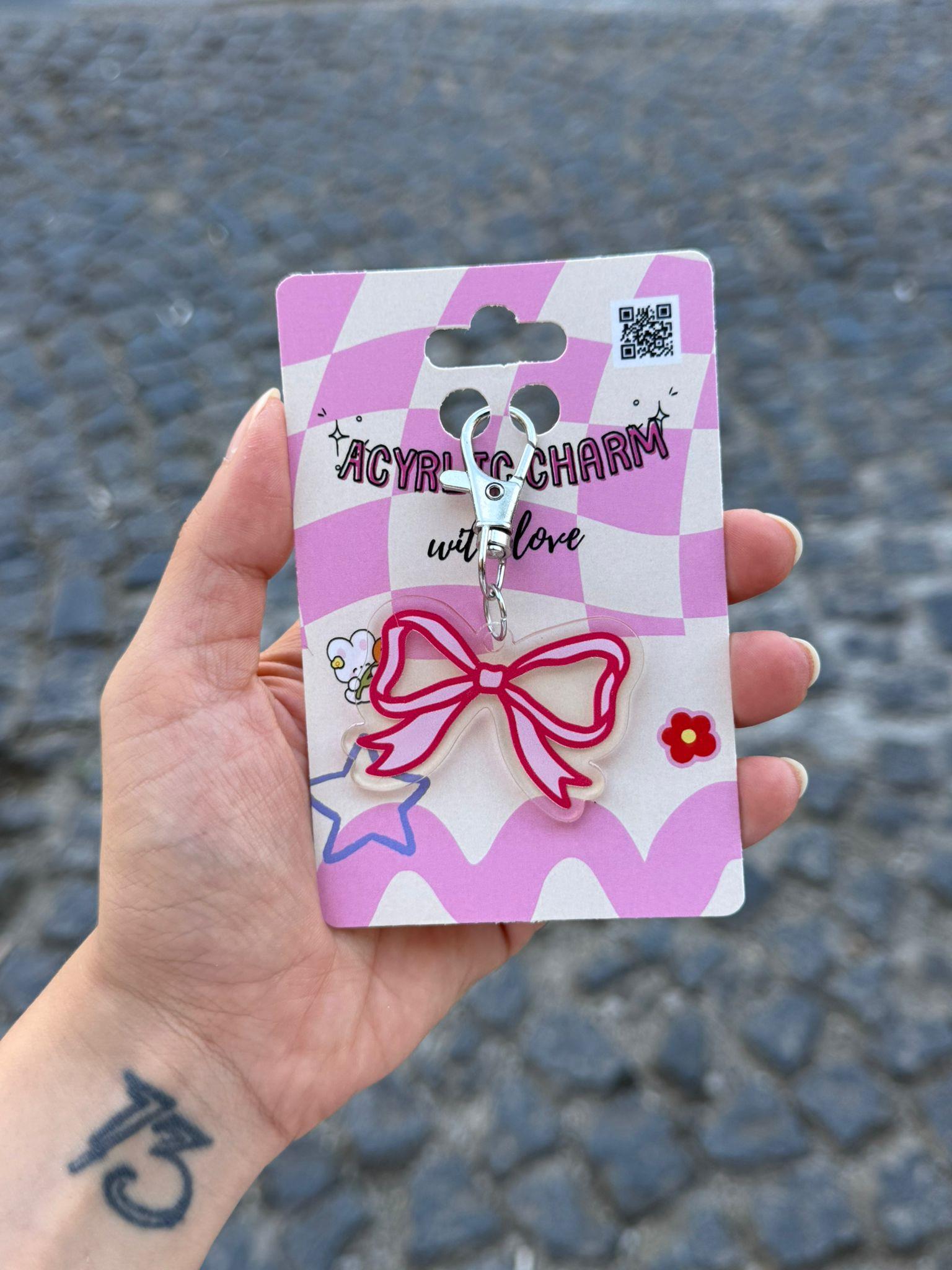 Red Ribbon Akrilik Charm