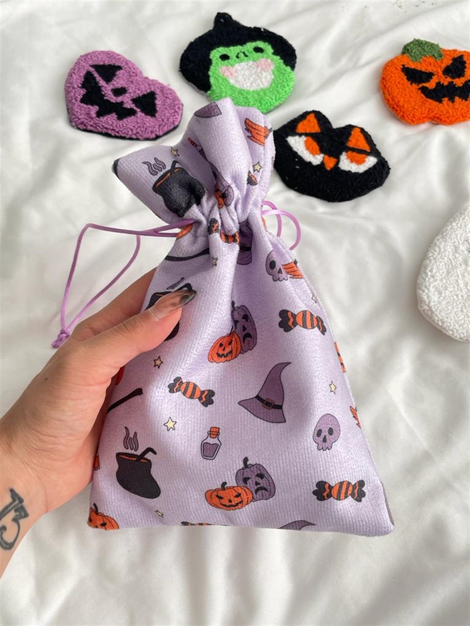REGIN Cute Halloween Tasarımlı Tarot & Rune & Kristal  Kesesi