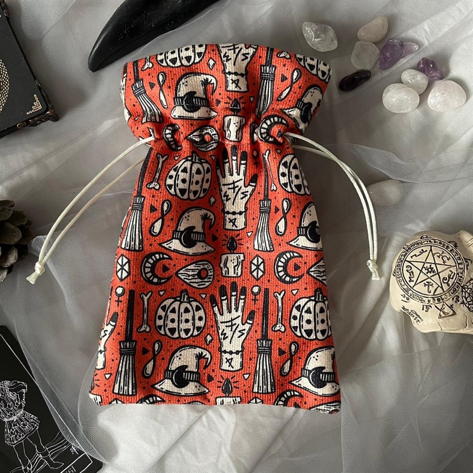 REGIN Orange Wiccan Tarot & Rune & Kristal Kesesi