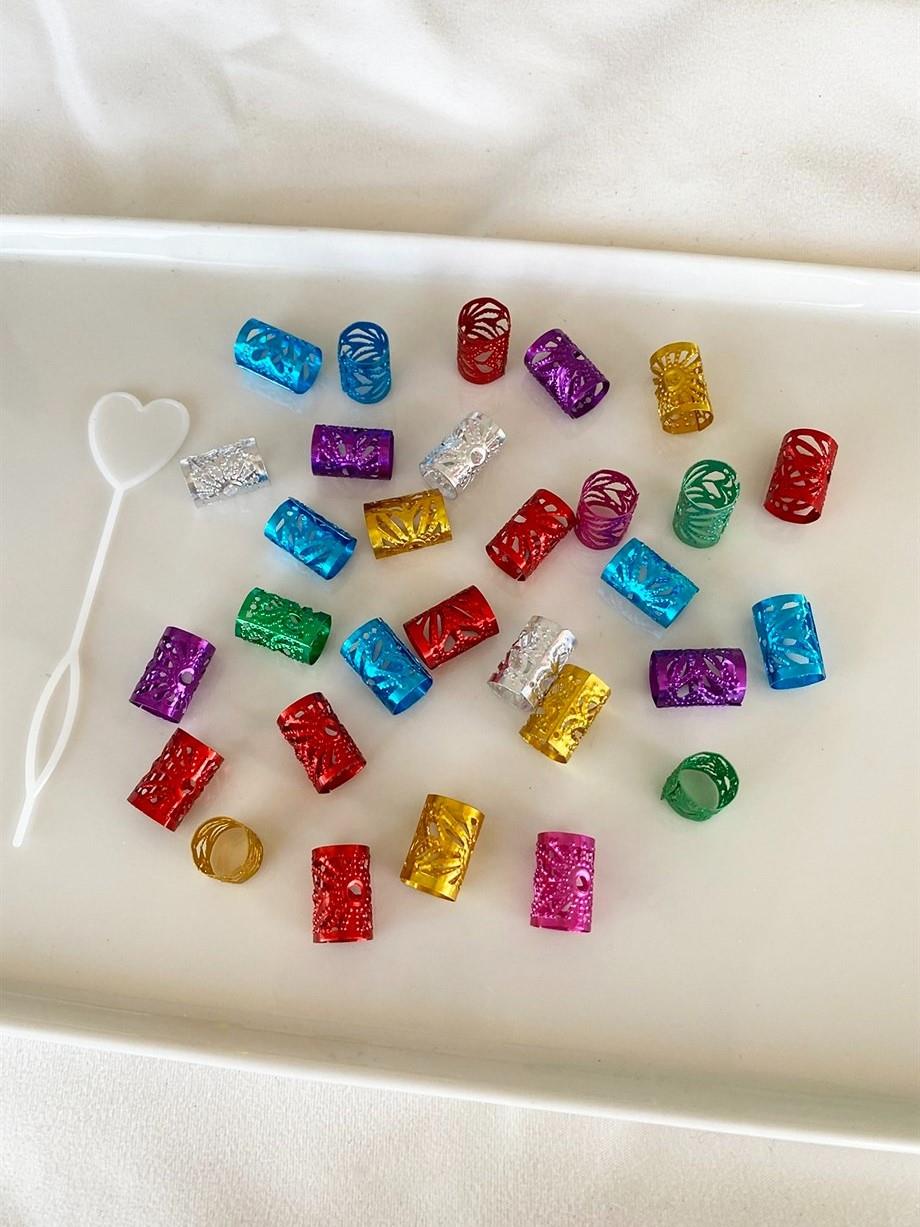 Renkli Saç Küpesi Seti