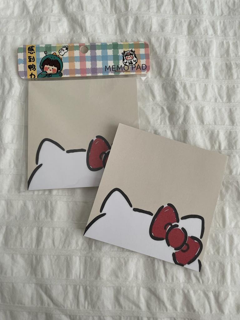 Ribbon Cat Memo Pad Kare Not Defteri