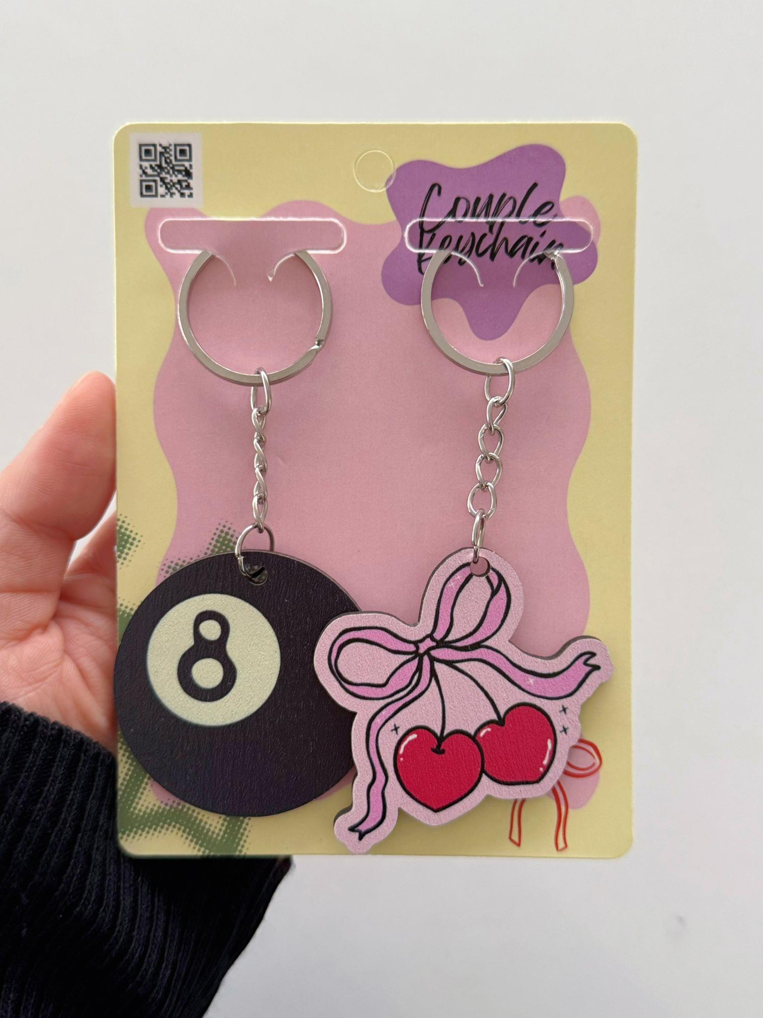 Ribbon Eight Ball 2li Anahtarlık