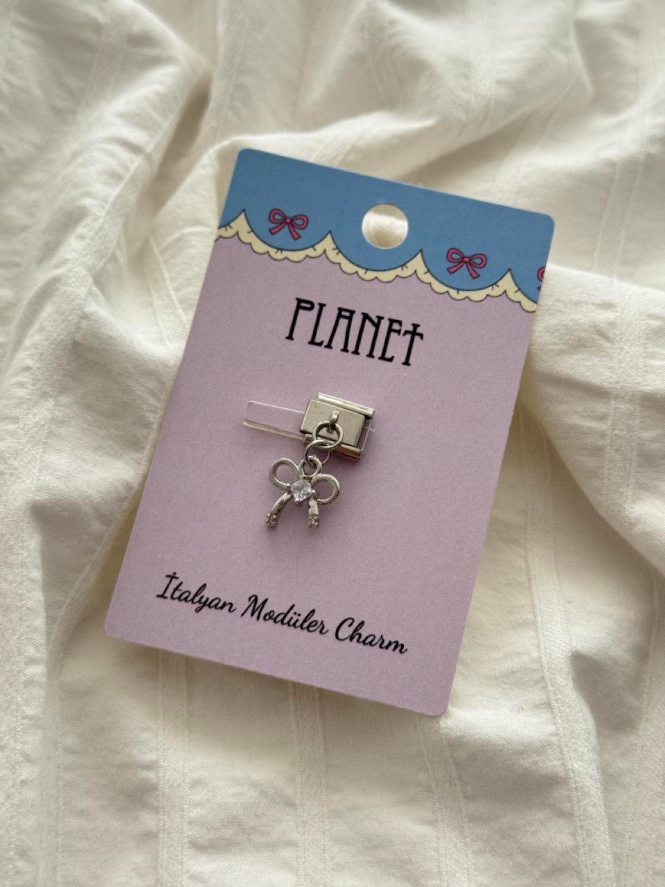 Ribbon Sallantılı Kartlı İtalyan Charm