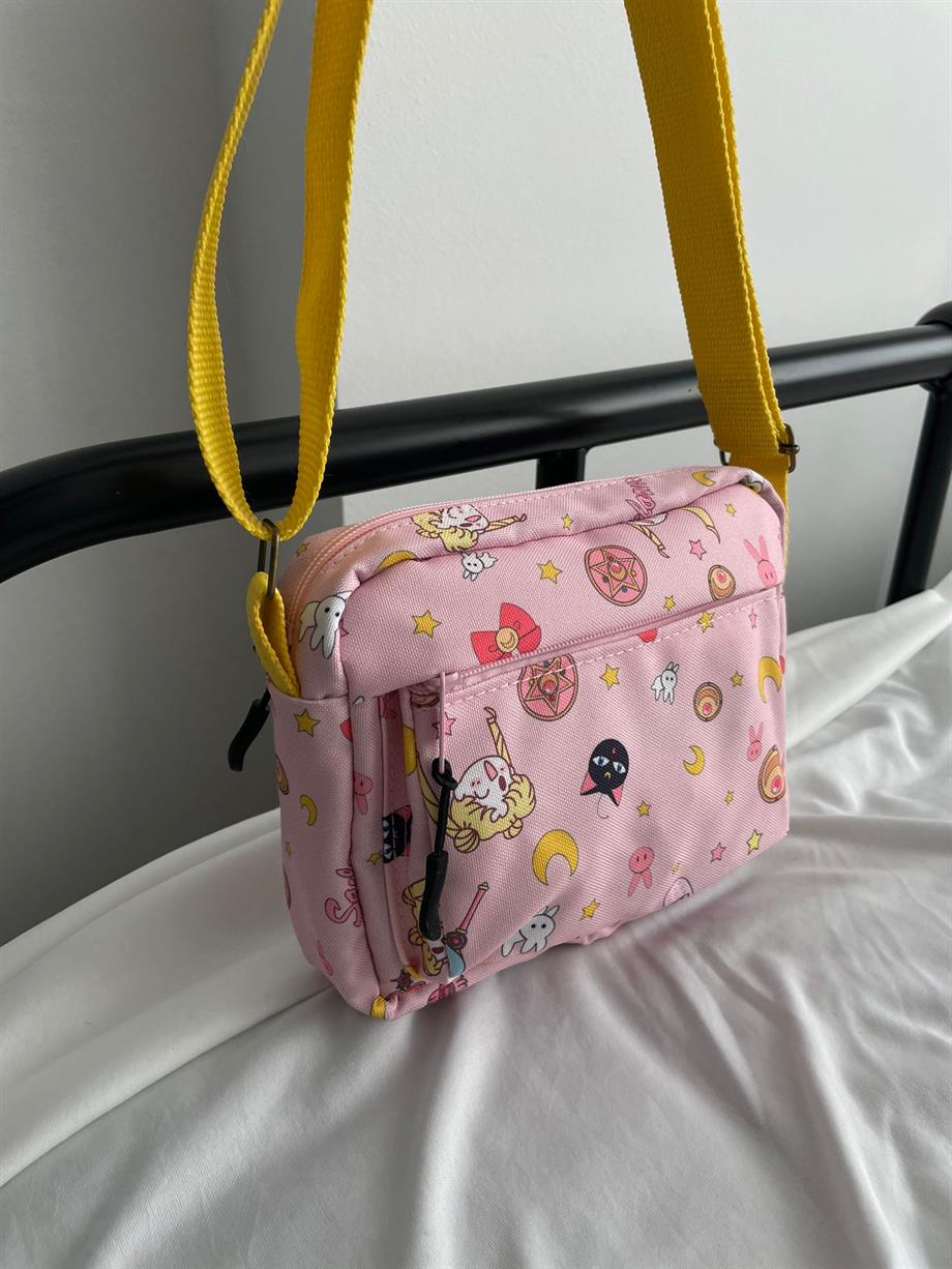 Sailor Moon 2 Bölmeli Crossbody Çanta