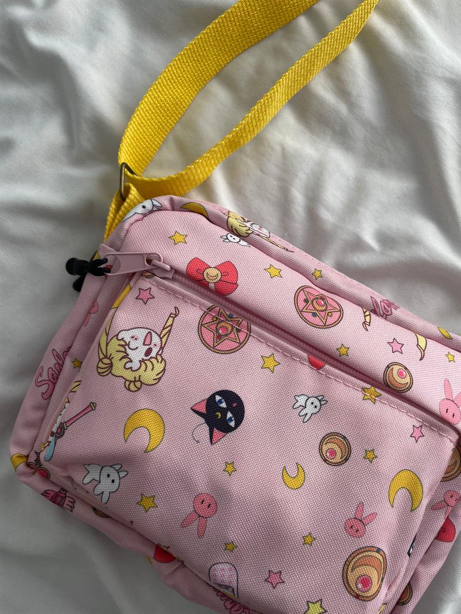 Sailor Moon 2 Bölmeli Crossbody Çanta