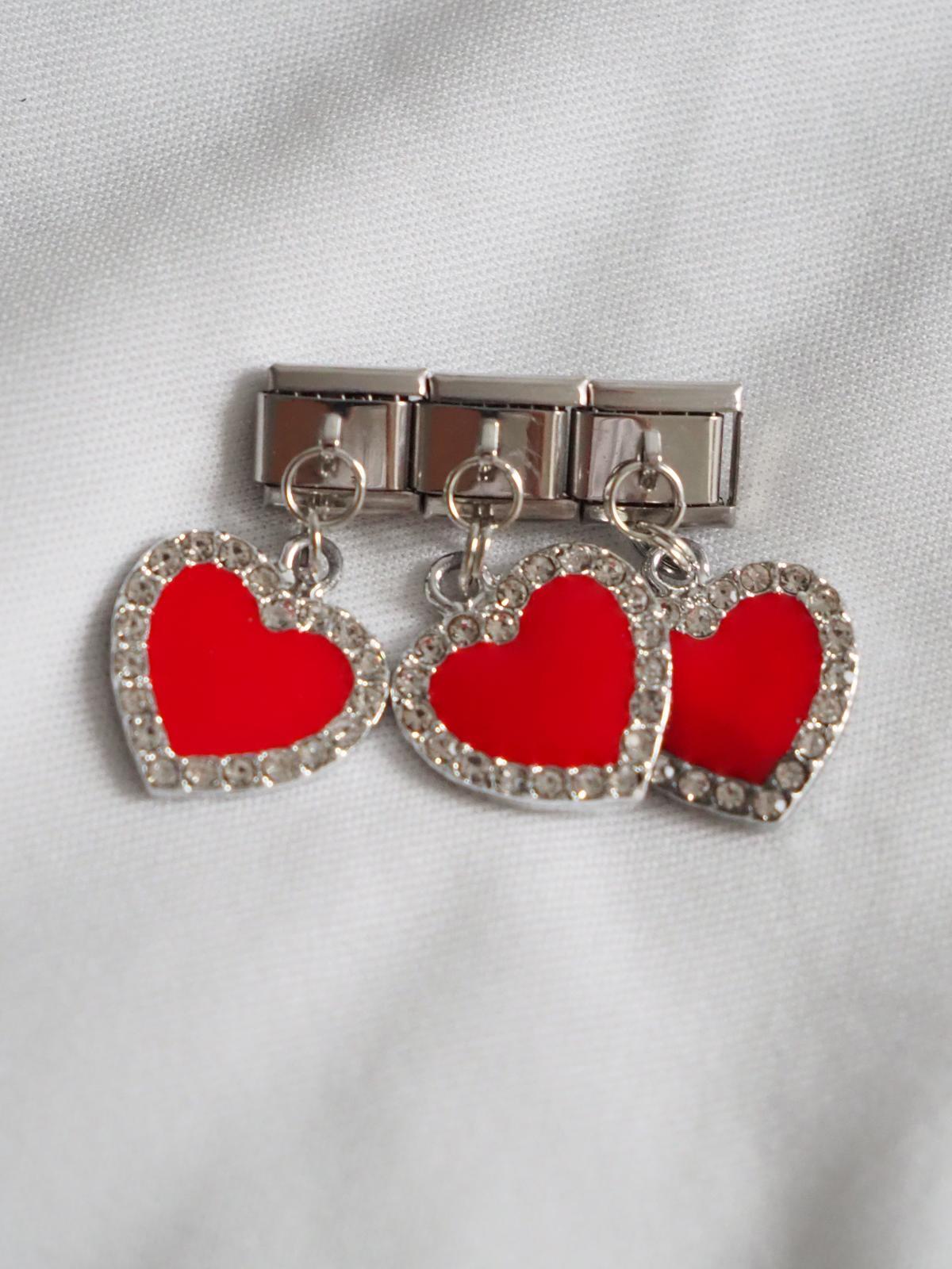 Sallantılı Kırmızı Kalp İtalyan Charm