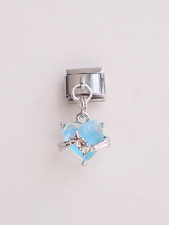 Sallantılı Mavi Kalp Yıldız İtalyan Charm