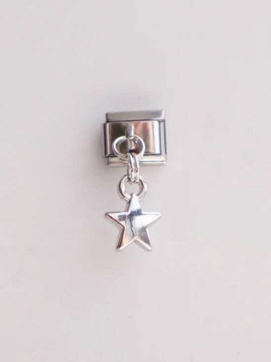 Sallantılı Mini Metal Yıldız İtalyan Charm