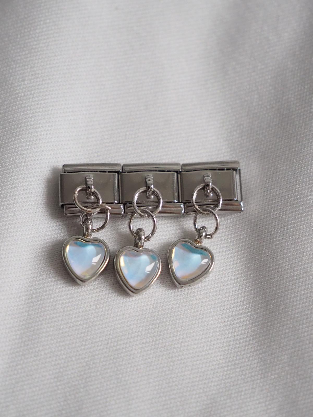 Sallantılı Minimal Hologram Kalp İtalyan Charm