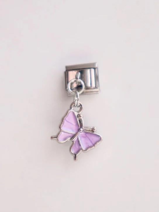 Sallantılı Mor Kelebek İtalyan Charm