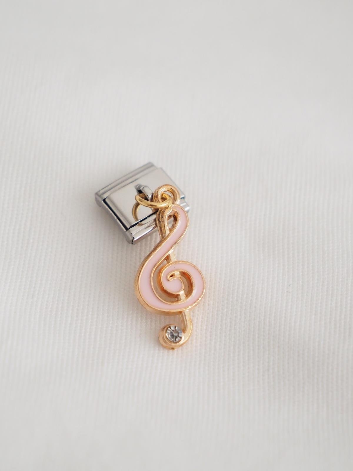Sallantılı Pembe Sol Anahtarı İtalyan Charm