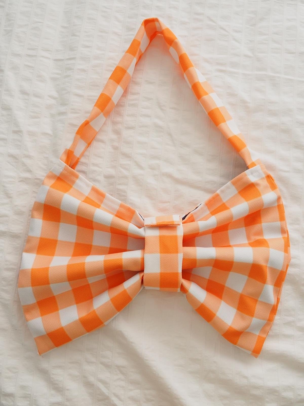 Sarı Damalı Fiyonk Tasarımlı Çanta