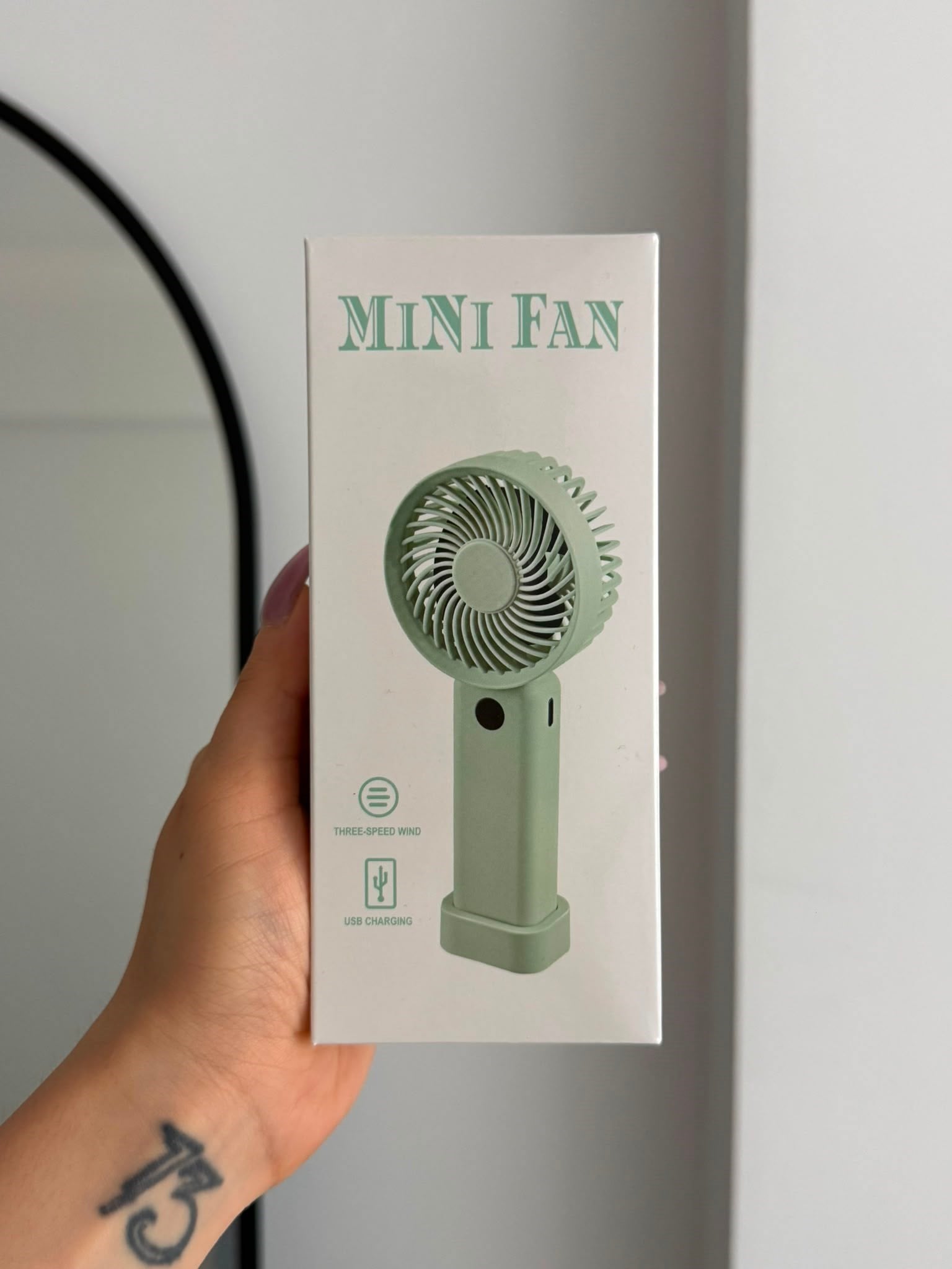 Şarjlı Mini El Fanı Antrasit