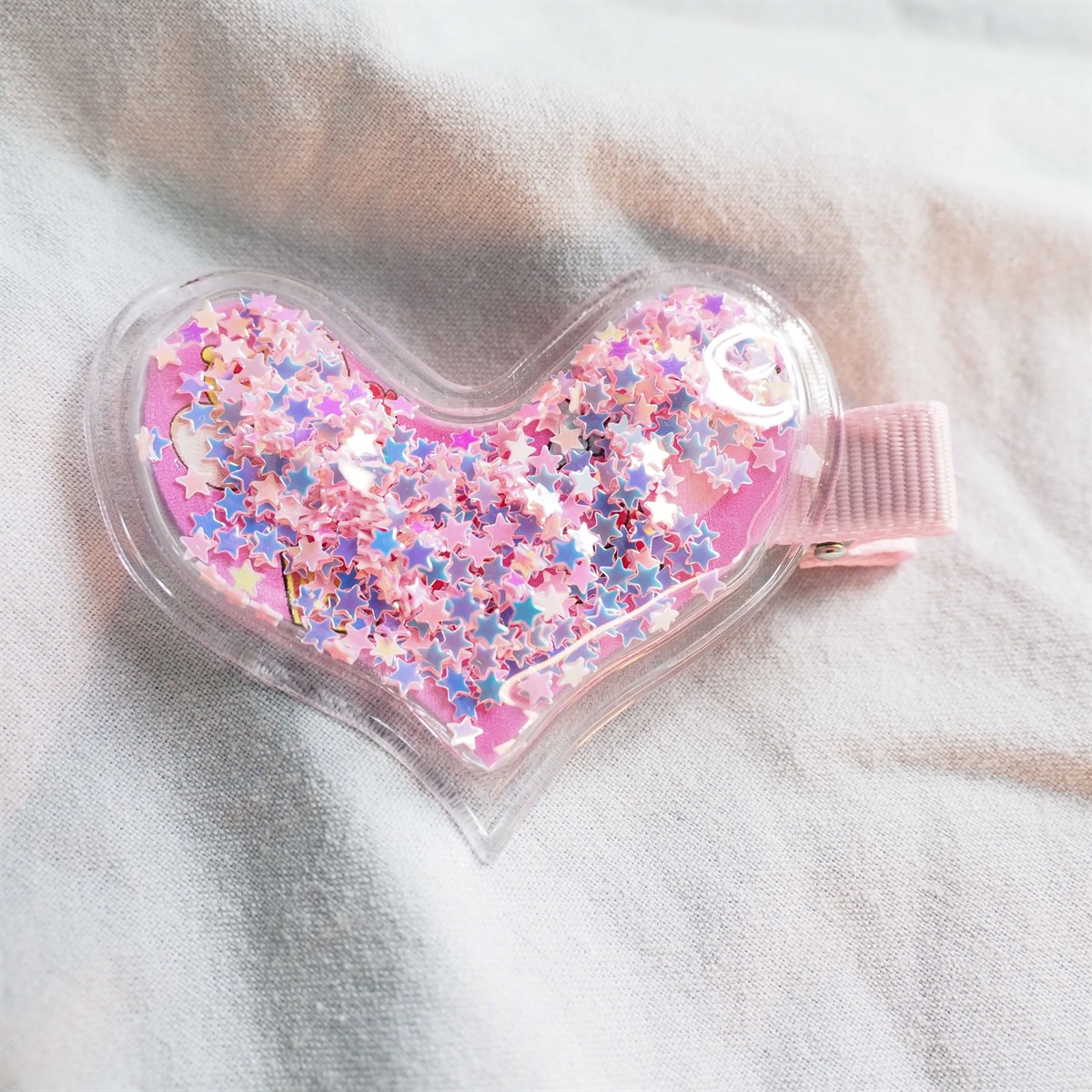 Şeffaf Kalp Simli Pens Toka