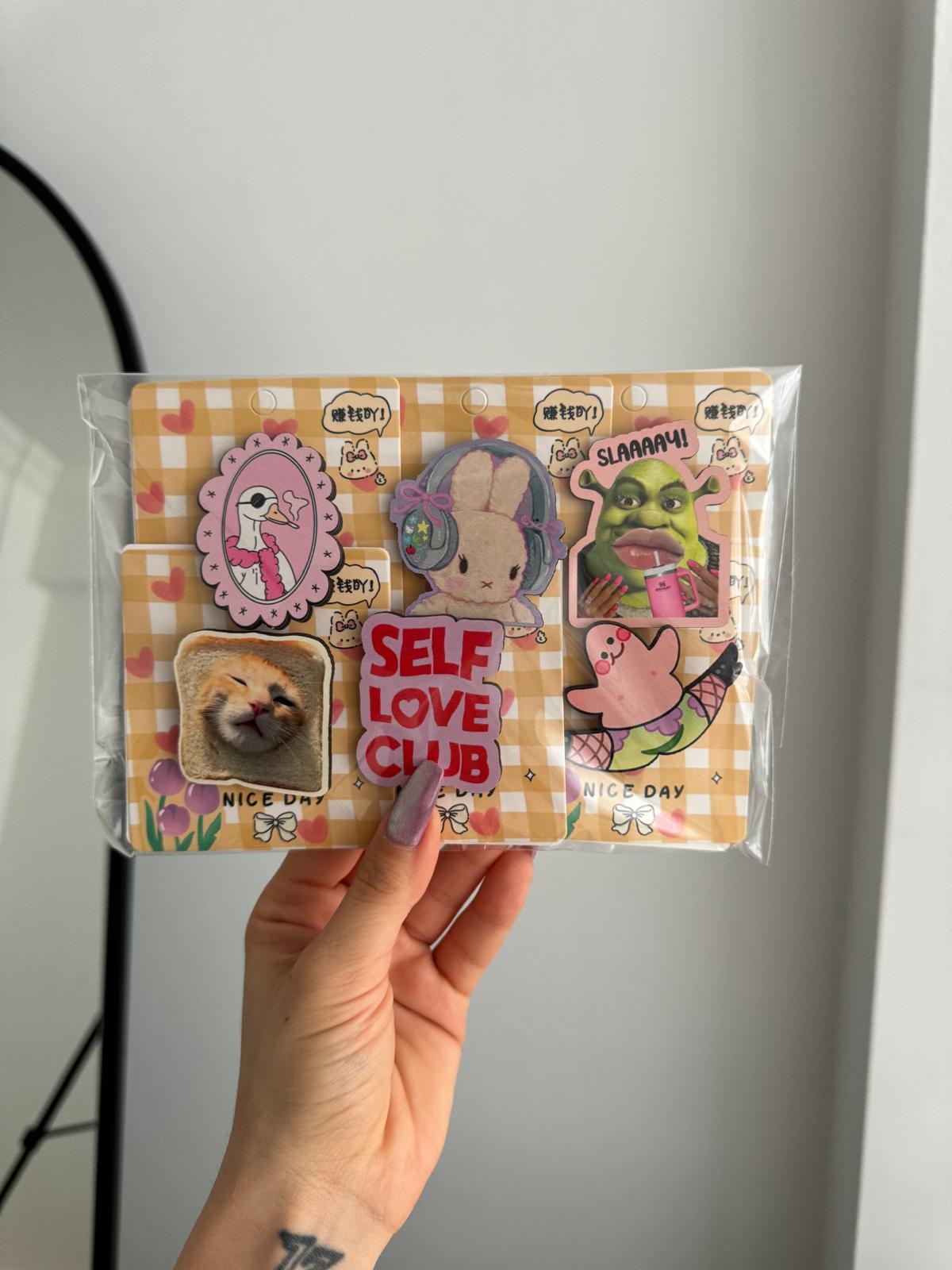Self Love Clup 6lı Ahşap Rozet Seti