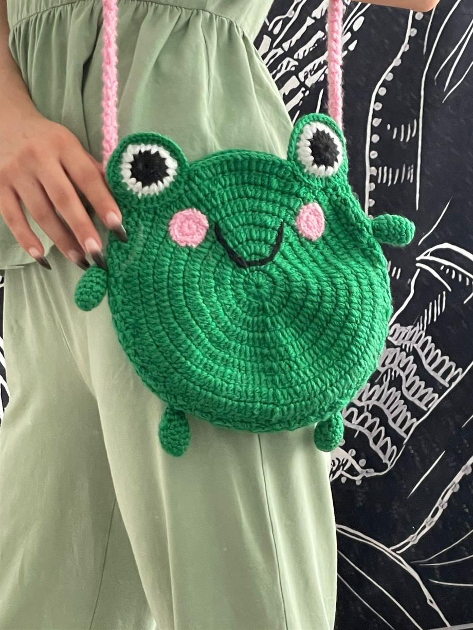 Sevimli Kurbağa Örgü Çanta I Handmade