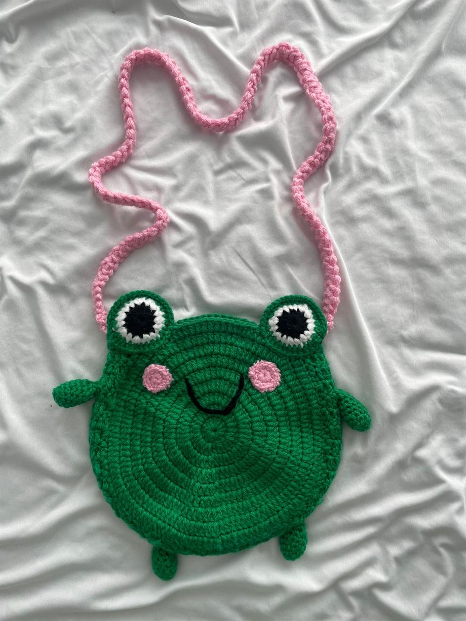 Sevimli Kurbağa Örgü Çanta I Handmade