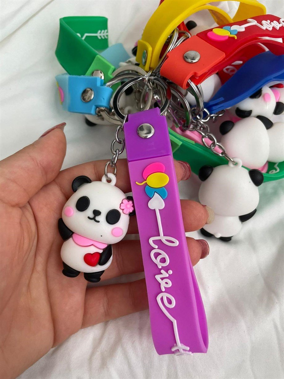 Sevimli Panda Silikon Anahtarlık