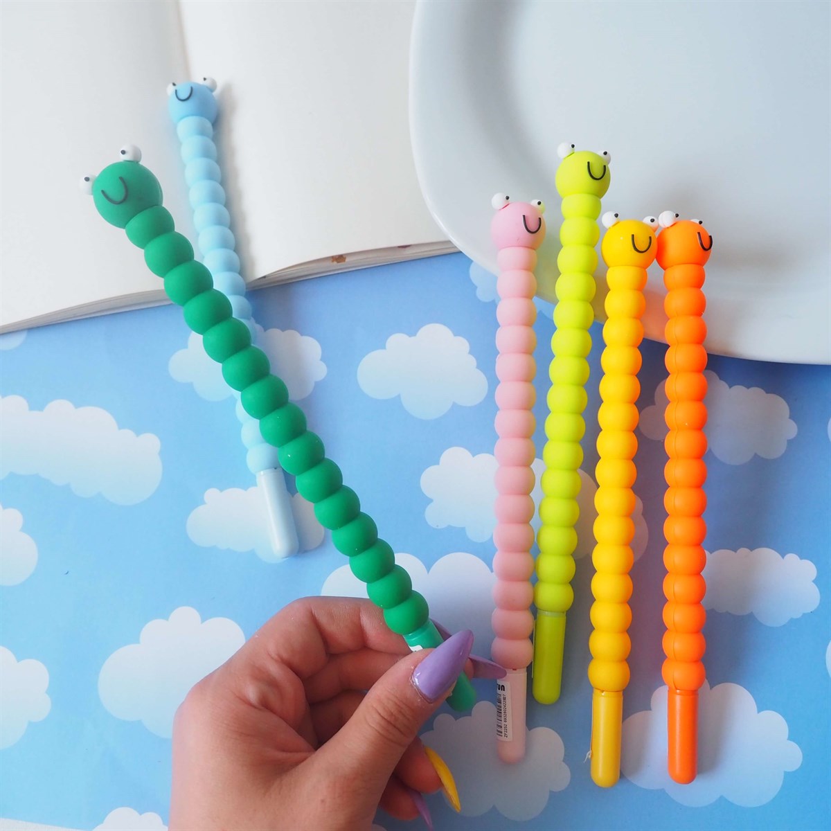 Sevimli Tırtıl Büyük Jel Kalem Renkleri