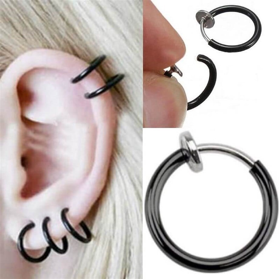 Sıkıltırmalı Halka Küpe I Fake Piercing
