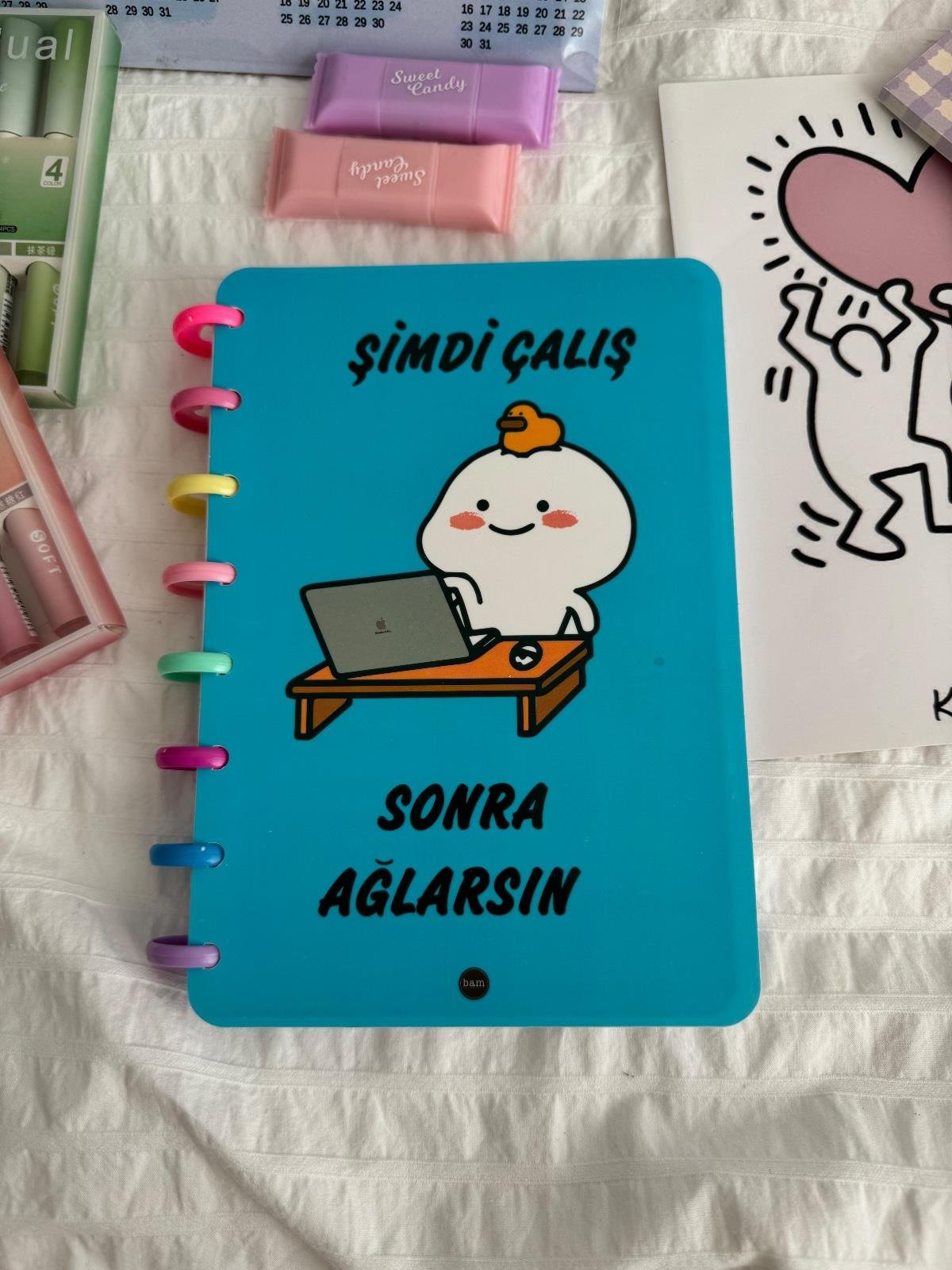 Şimdi Çalış Sonra Ağlarsın Kalp Spiralli Defter