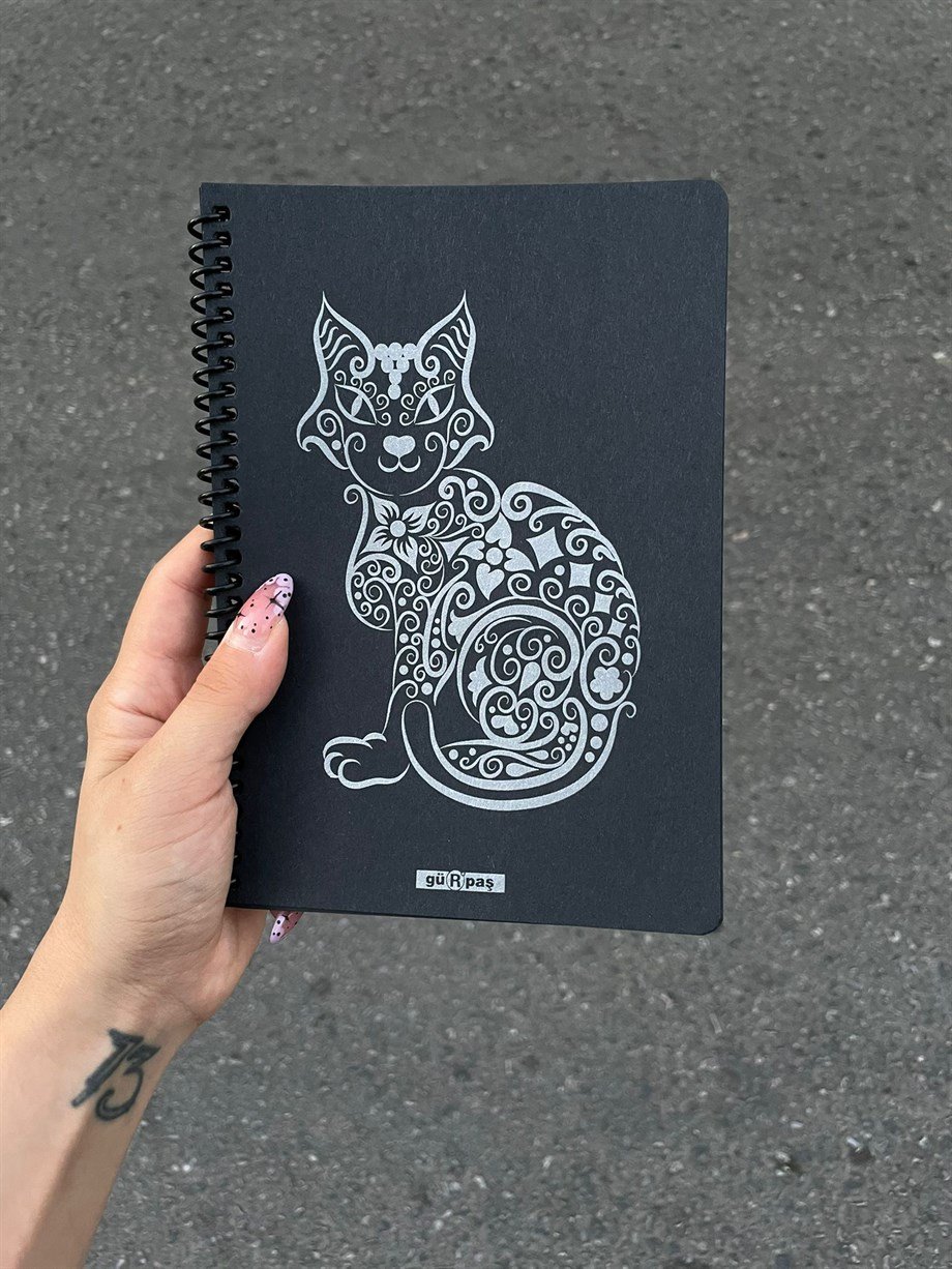 Siyah A5 Kedi Defter