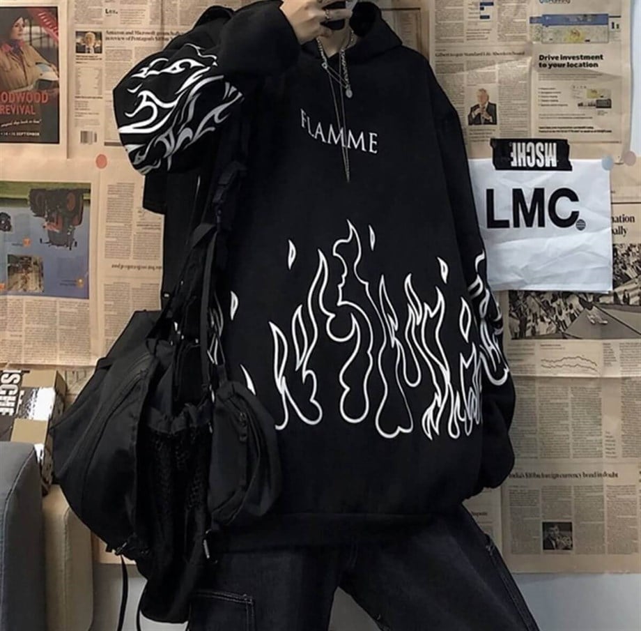 Siyah Flamme Unisex Sweatshirt