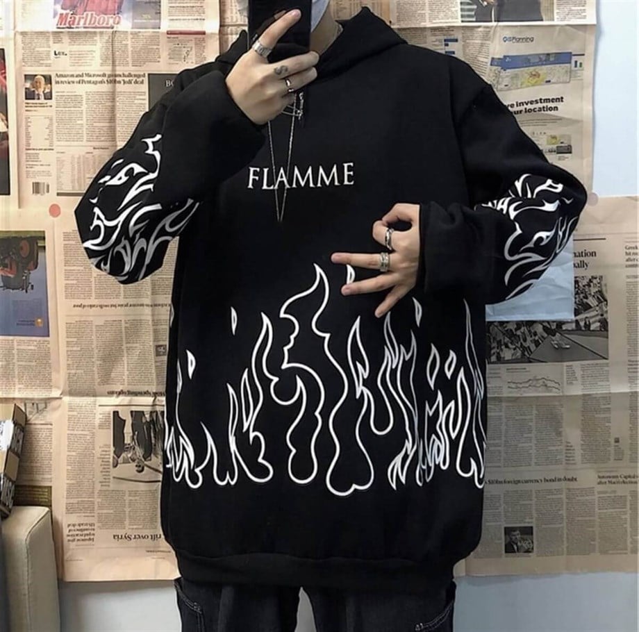 Siyah Flamme Unisex Sweatshirt