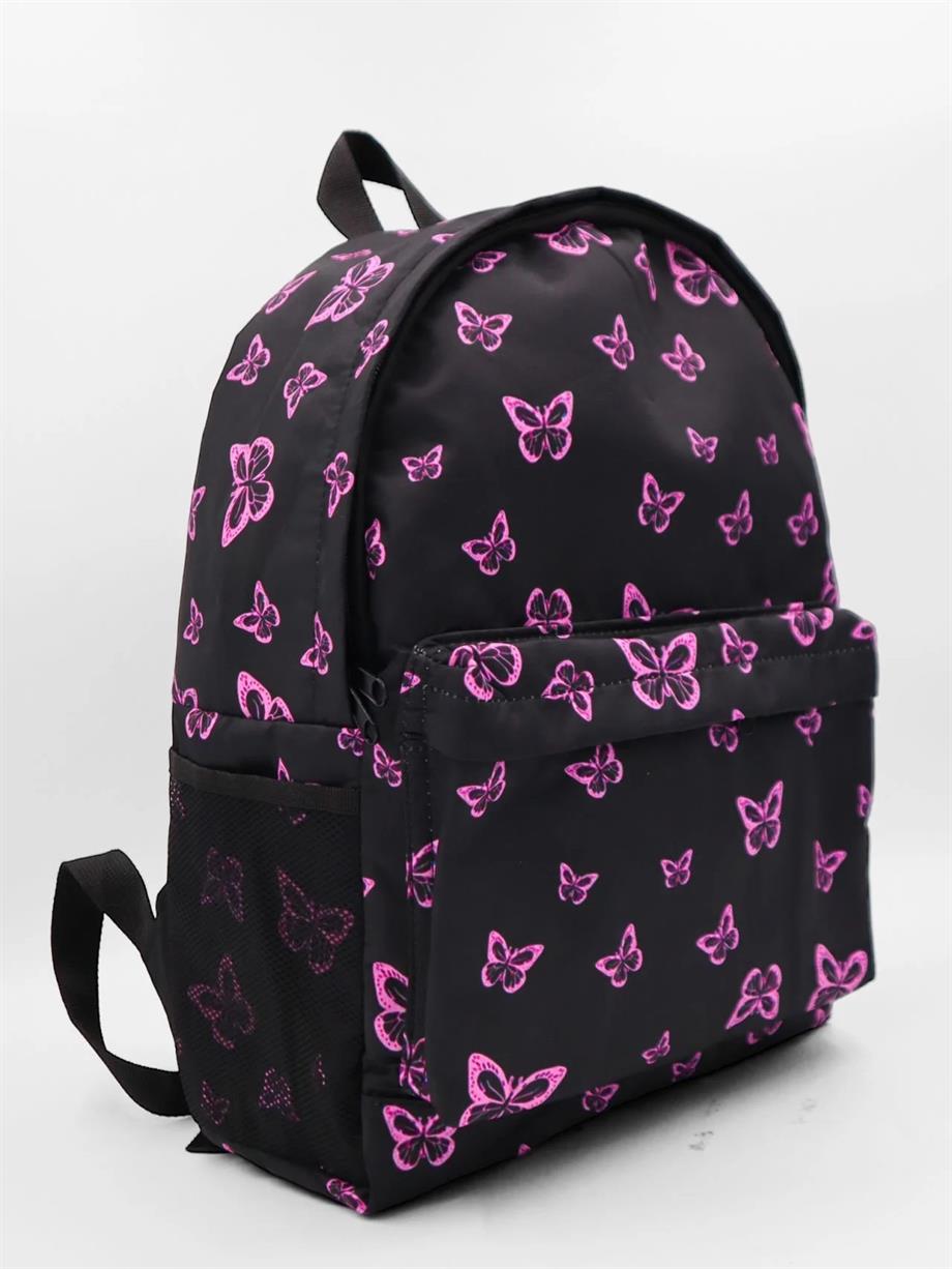 Siyah Kelebek Kolaj Sırt Çantası