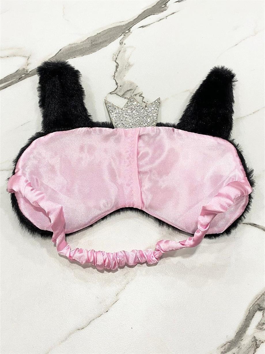 Siyah Queen Cat Peluş Uyku Maskesi